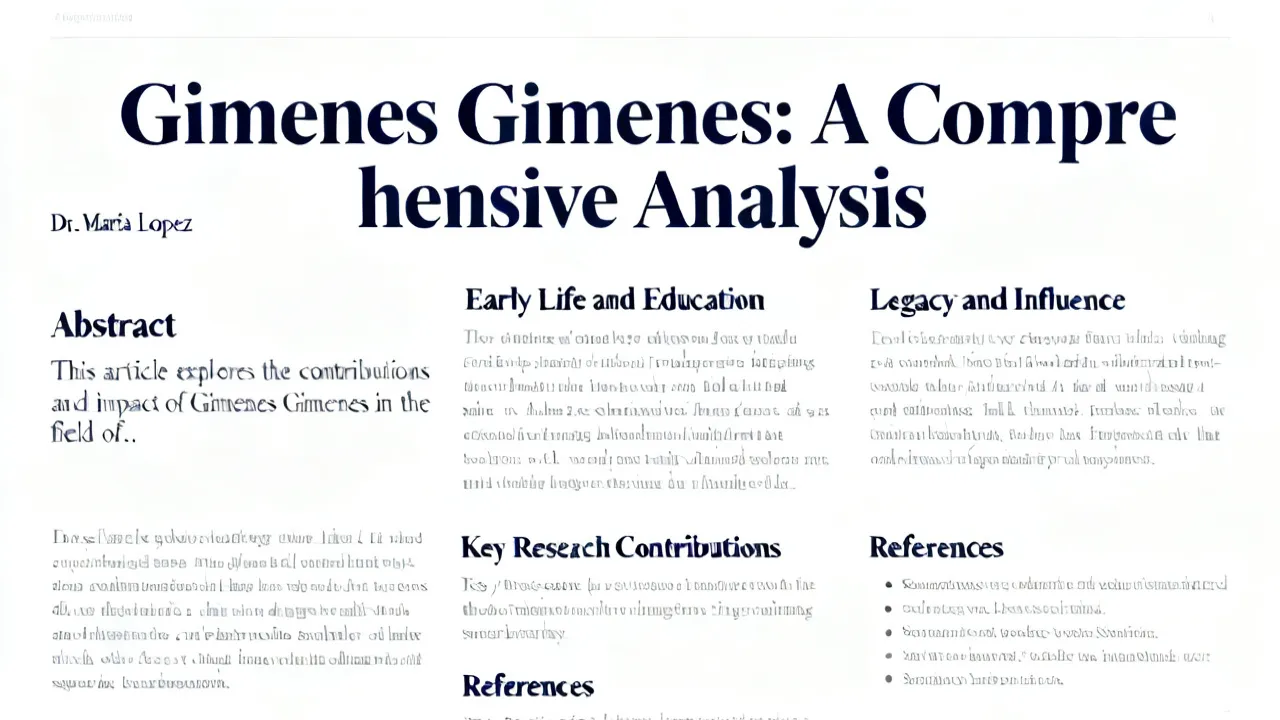 Unraveling the Legacy of Gimenes Gimenes